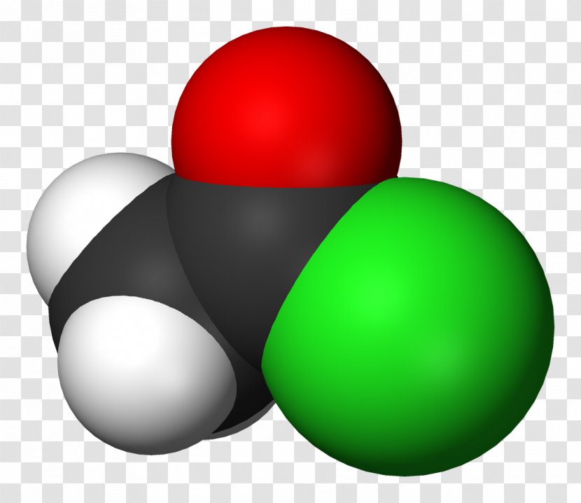 Acetyl Chloride Space-filling Model Group IUPAC Nomenclature Of Organic Chemistry - Ballandstick - Molecule Transparent PNG