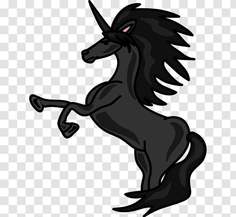 The Black Unicorn Horse Mane Clip Art - Mustang Transparent PNG