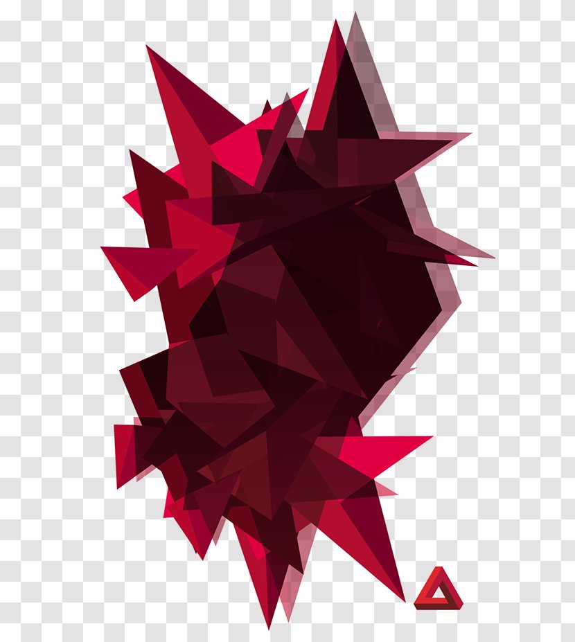 Symmetry Maroon Triangle - Red - Abstract Geometric Transparent PNG