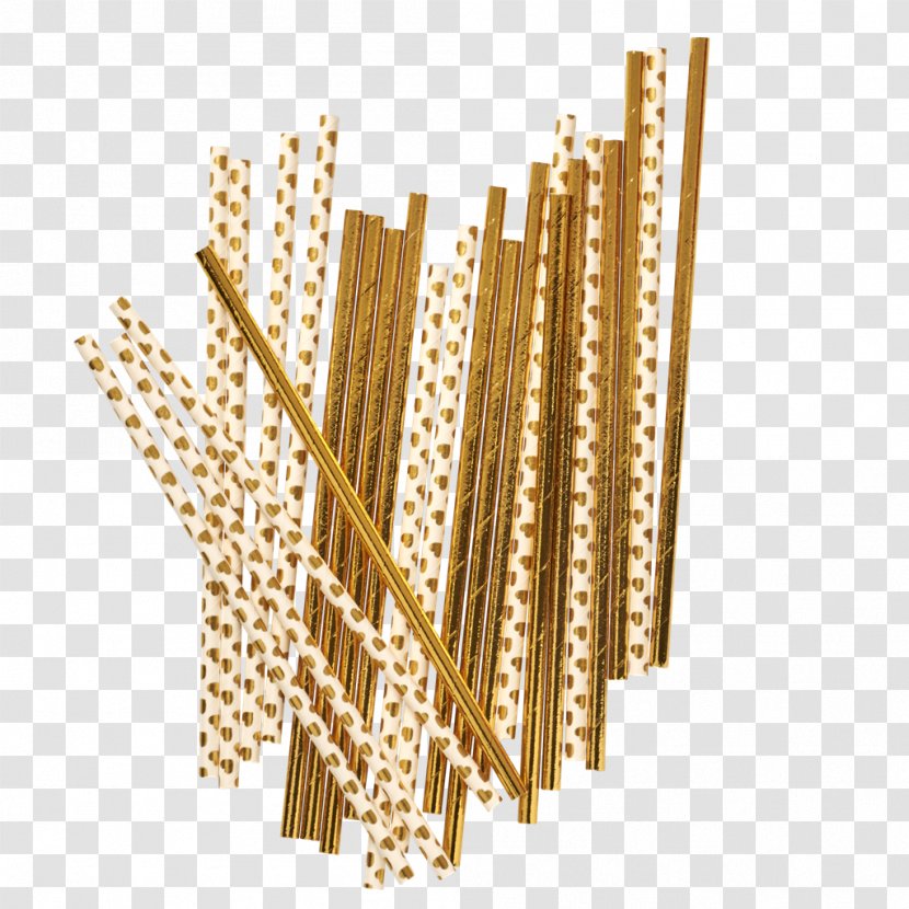 Paper Gold Drinking Straw Cocktail - Juice Transparent PNG