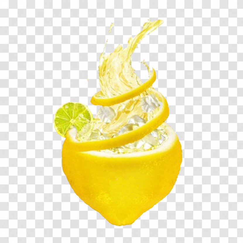 Lemon-lime Drink Cocktail Garnish Lemonade - Fruit - Lemon Ice Cool Transparent PNG