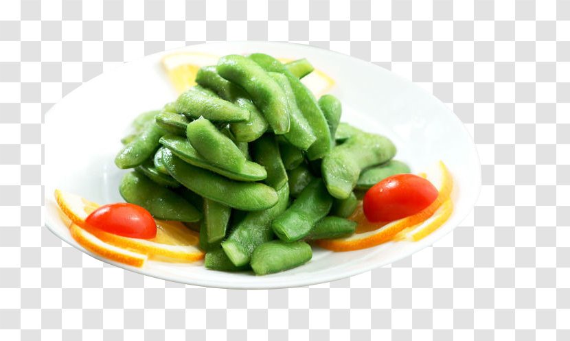 Edamame Vegetarian Cuisine Tomato Vegetable - Food - Soybeans Lemon Salt Transparent PNG