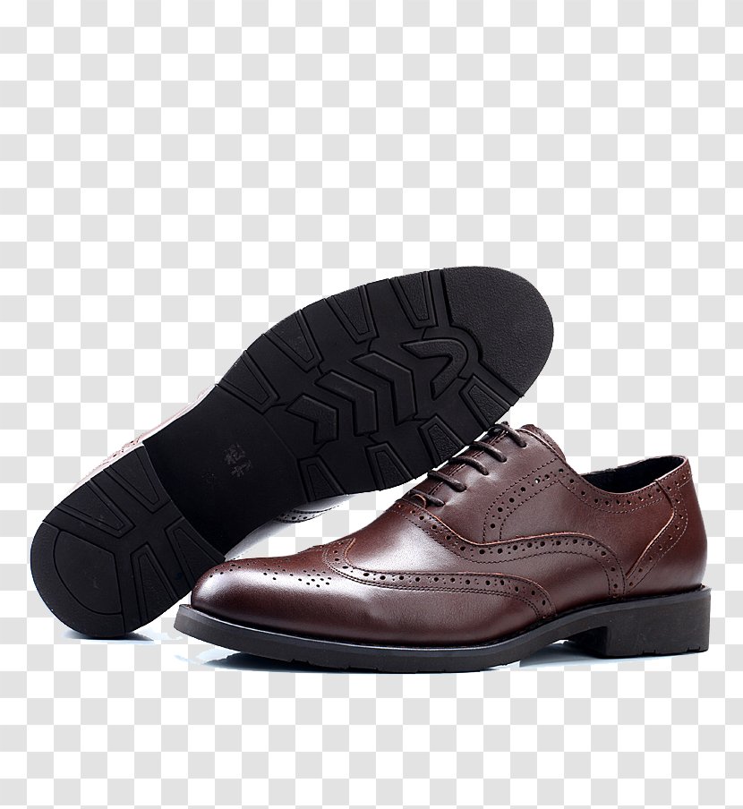 Leather Dress Shoe Brogue - Bullock Carved Tide Shoes Men's Transparent PNG