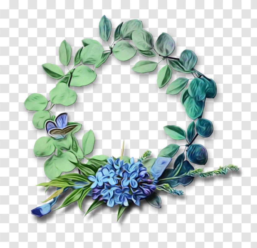 Blue Fashion Accessory Leaf Plant Flower - Paint - Bracelet Necklace Transparent PNG