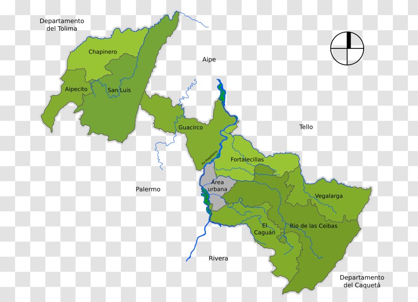 Neiva, Huila Chapinero Yarumal Popayán Municipality Of Colombia - Corregimiento - Map Transparent PNG