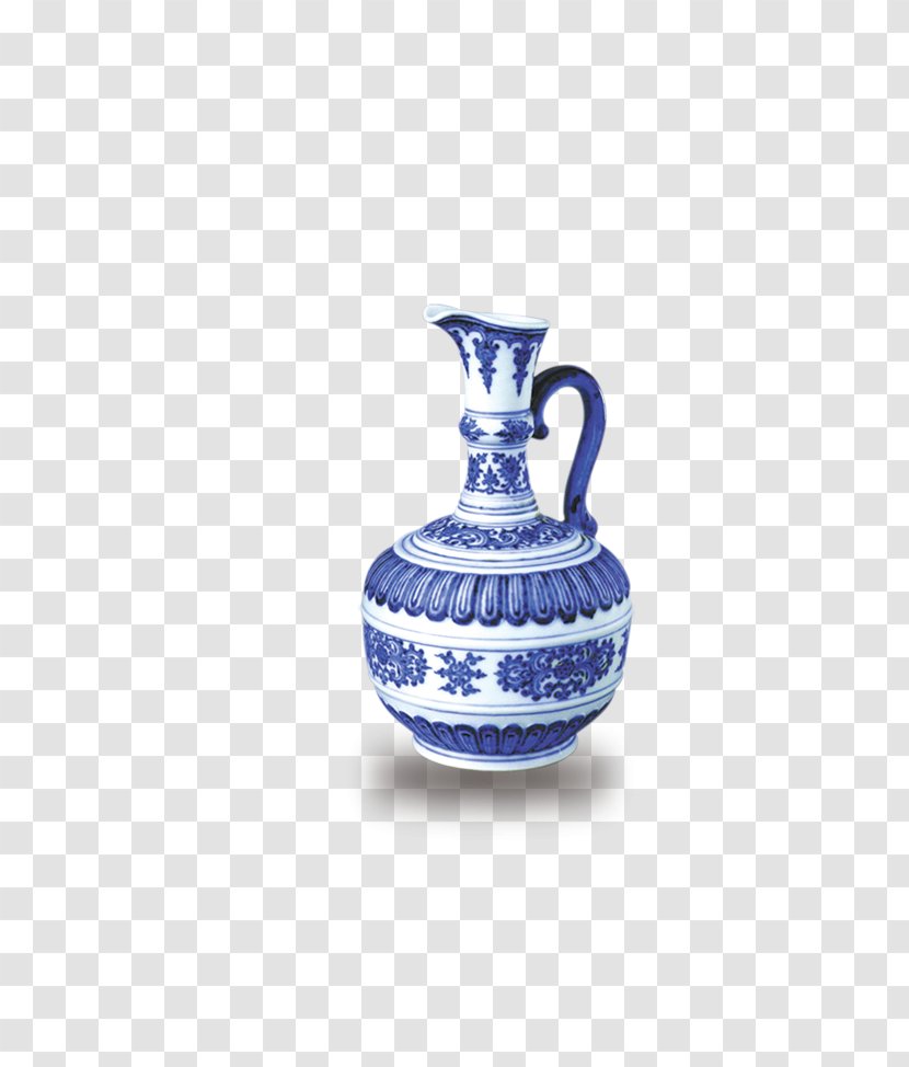 Blue And White Pottery Ceramic Vase Porcelain - Cup Transparent PNG