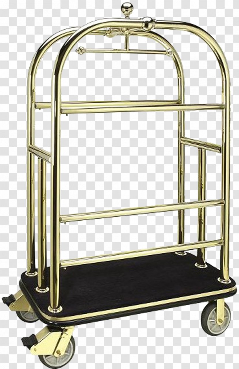 Bellhop Baggage Cart Hotel Brass - Steel Transparent PNG
