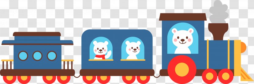 Polar Bear Train Graphic Design Clip Art - Human Behavior Transparent PNG