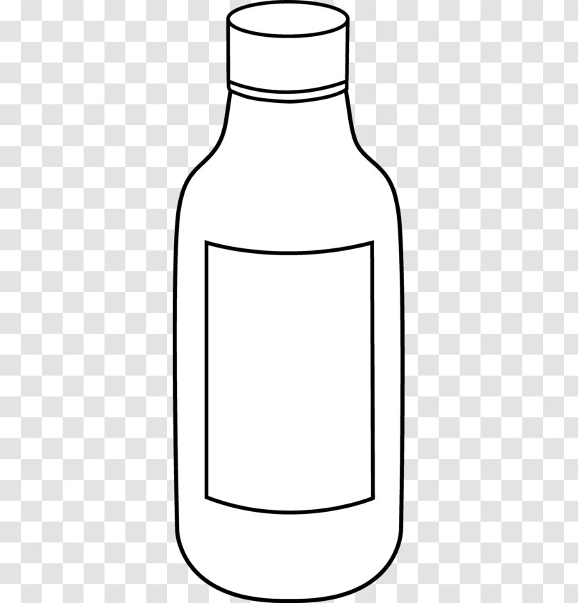 Line Art Black And White Clip - Drinkware - Bottle Transparent PNG