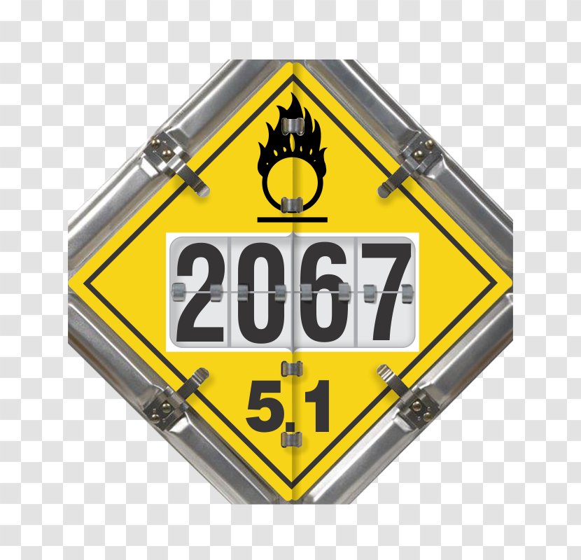 United States Department Of Transportation Placard UN Number Dangerous Goods Signage - Yellow - Hazardous Duty Transparent PNG