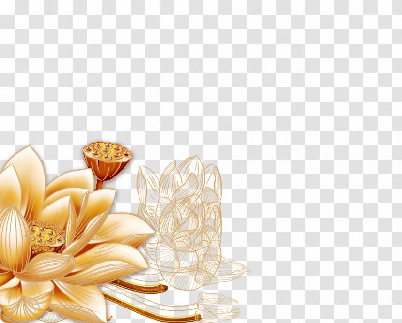 Download - Flower - Golden Lotus Transparent PNG