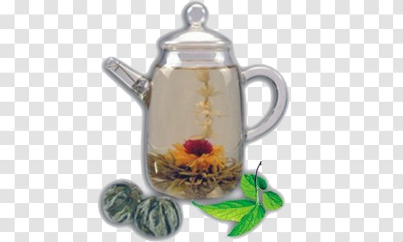 Flowering Tea White Oolong Green - Teapot Transparent PNG