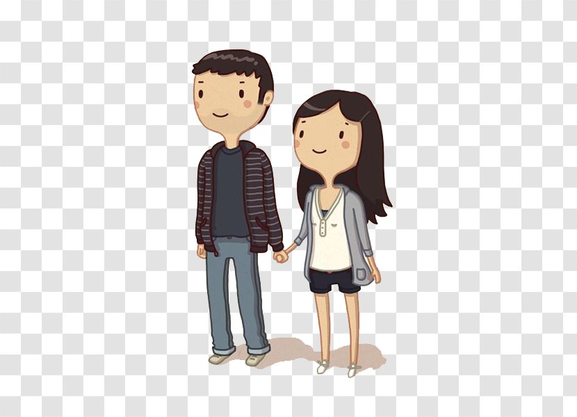 Cartoon Drawing Couple Holding Hands Transparent PNG
