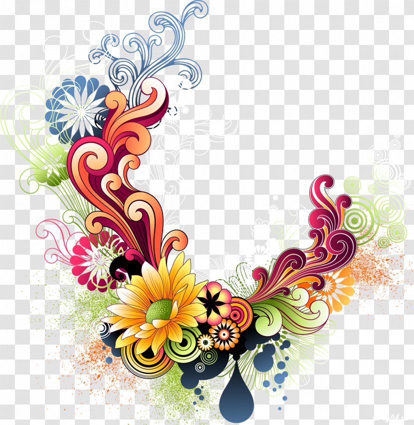 Flower Collage Art Clip - Invertebrate - VECTOR FLOWERS Transparent PNG