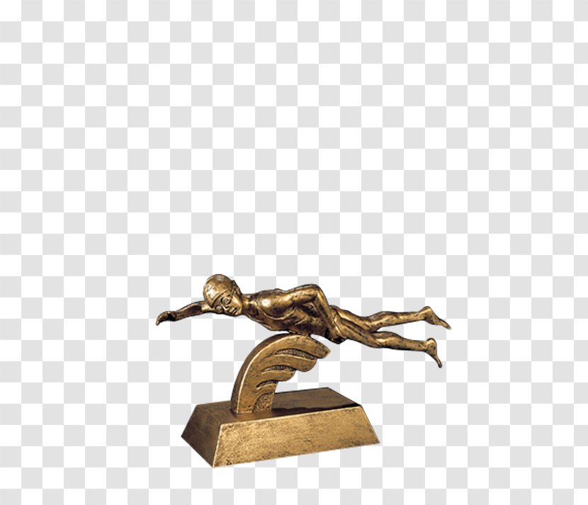 Bronze Sculpture Swimming Trophy - Figure Transparent PNG
