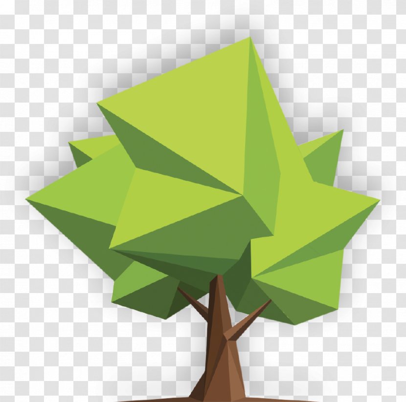 Low Poly Vector Graphics Polygon Tree Illustration Transparent PNG
