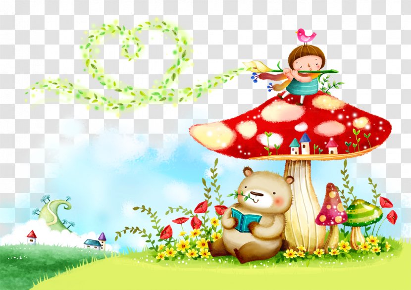 Wall Decal Sticker Wallpaper - Frame - Girls On The Mushrooms Transparent PNG
