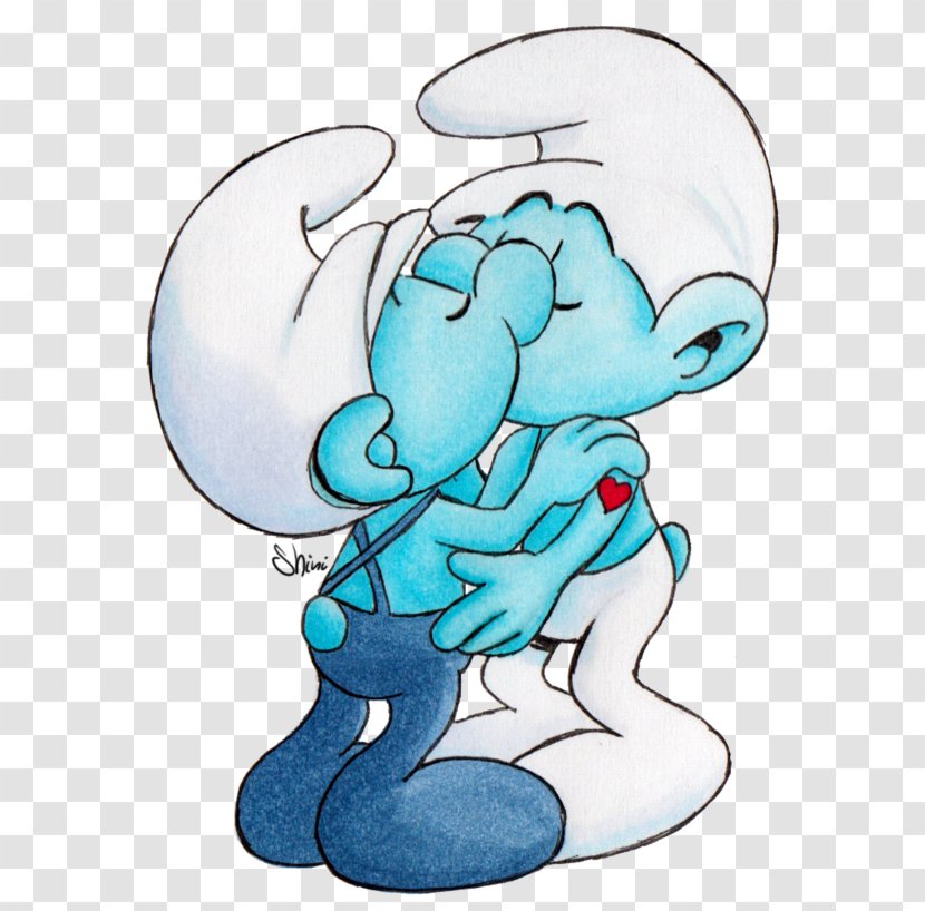 Hefty Smurf Smurfette Brainy Papa Handy - Cartoon Transparent PNG