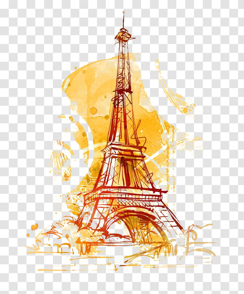 Eiffel Tower Arc De Triomphe Statue Of Liberty Tokyo Illustration - Paris - France Eifel Watercolor Stick Figure Transparent PNG