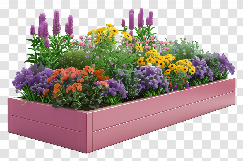 Garden Bed - Colorful Flower Bed In Bloom Transparent PNG