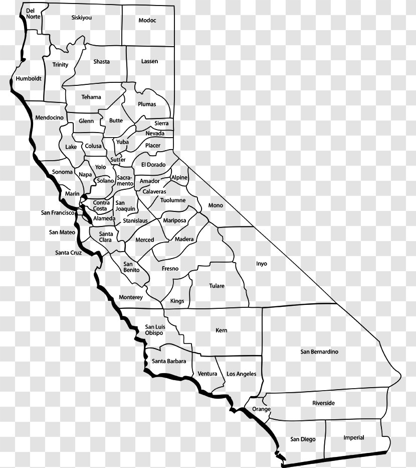 California State Map Ferndale Blank County Transparent PNG