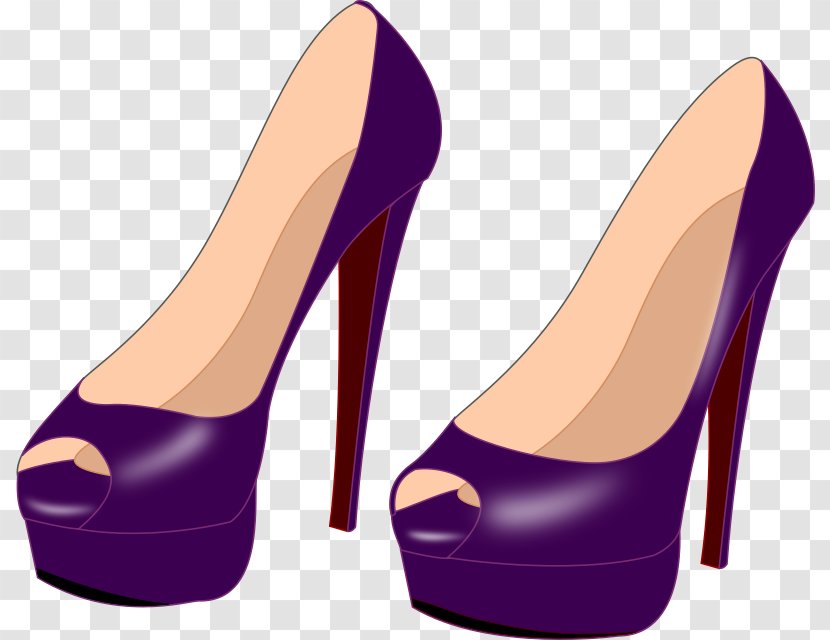 High-heeled Footwear Shoe Stiletto Heel Clip Art - Magenta - Nice Shoes Cliparts Transparent PNG