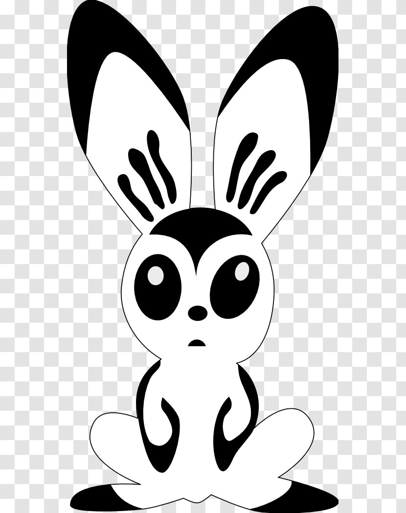 White Rabbit Easter Bunny Angora Domestic Arctic Hare - Line Art Transparent PNG