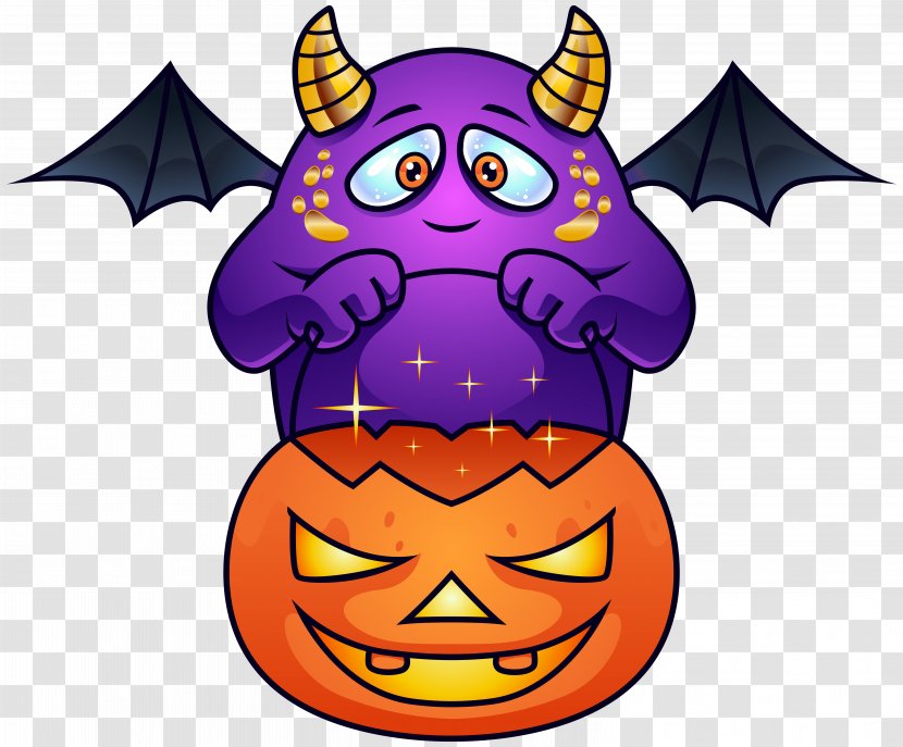 Halloween Monster Jack-o'-lantern Clip Art - Pumpkin - Purple PNG Clipart Image Transparent PNG