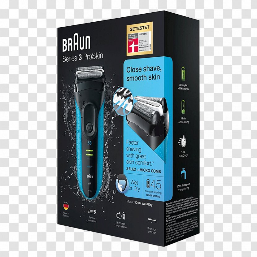 Electric Razors & Hair Trimmers Braun Series 3 3040s Shaving Solo - Electronics - Razor Transparent PNG