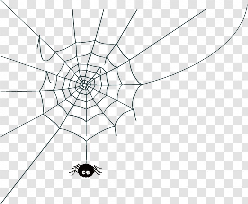 Spider Web Halloween - Symmetry - Blackandwhite Diagram Transparent PNG