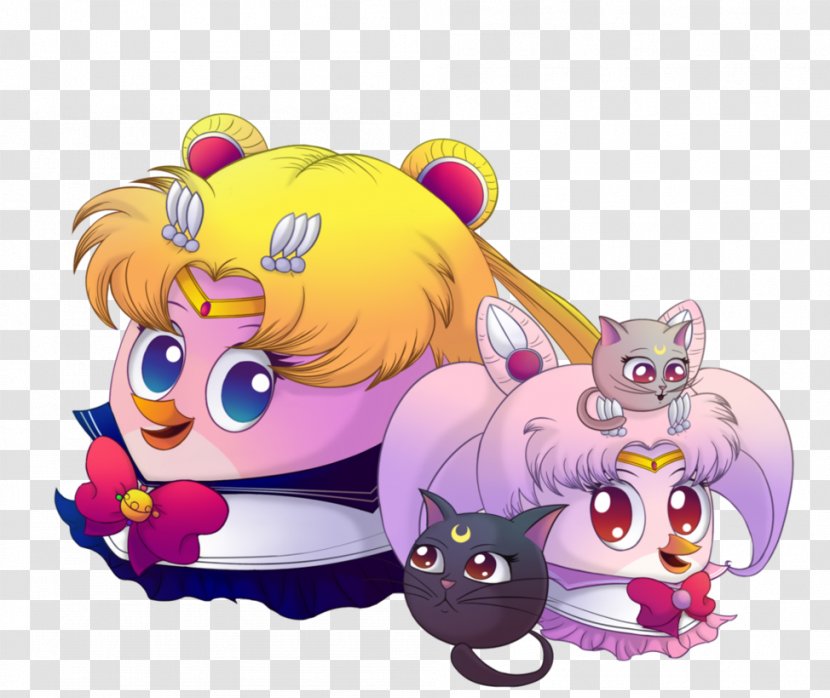 Whiskers Angry Birds Stella Sailor Moon Chibiusa Kitten - Cartoon Transparent PNG