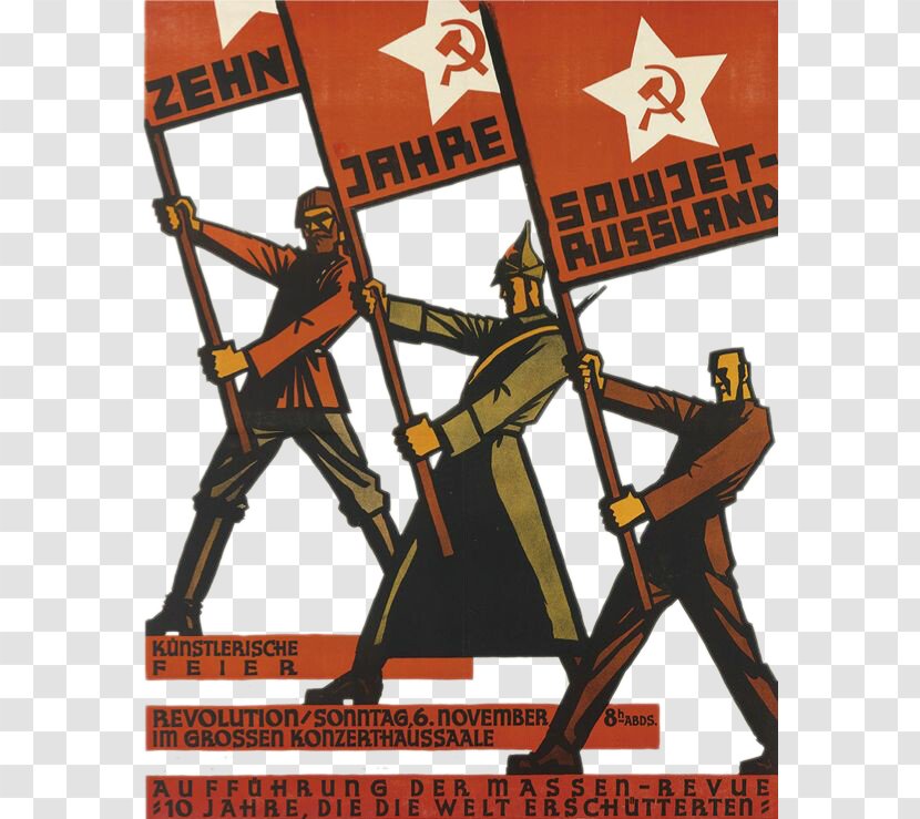 Russian Revolution October Civil War Soviet Union - Poster - Socialist Who Raise His Flag Transparent PNG