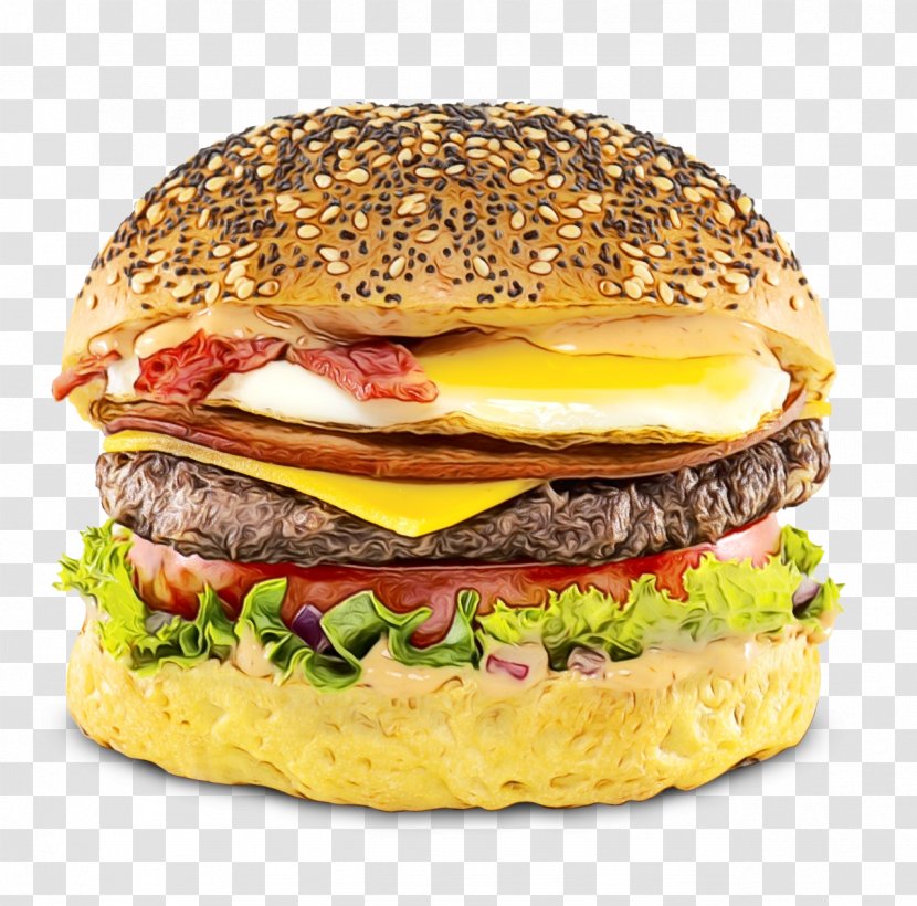 Junk Food Cartoon - Bun - Buffalo Burger Bacon Sandwich Transparent PNG