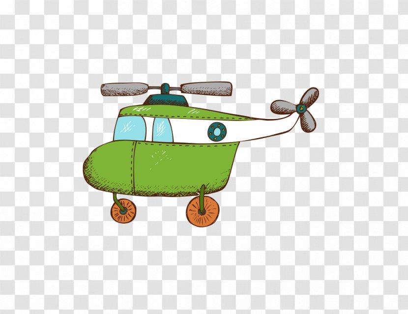 Airplane Helicopter Aircraft - Rocket - Painted Green Transparent PNG