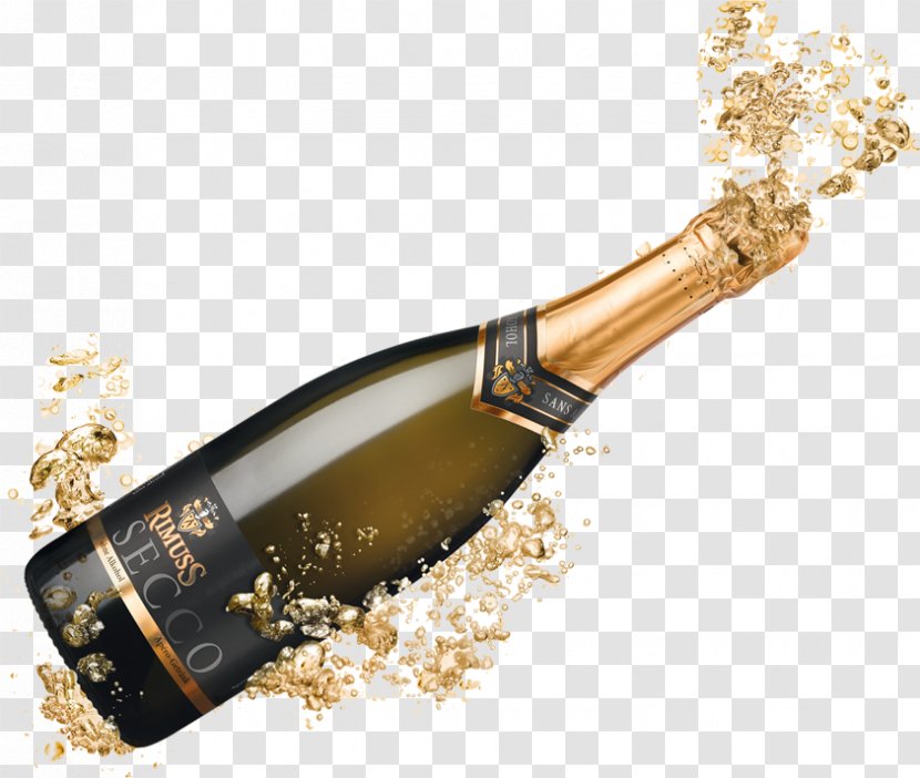 Champagne Wine Pinot Noir Bottle - Popping Transparent PNG