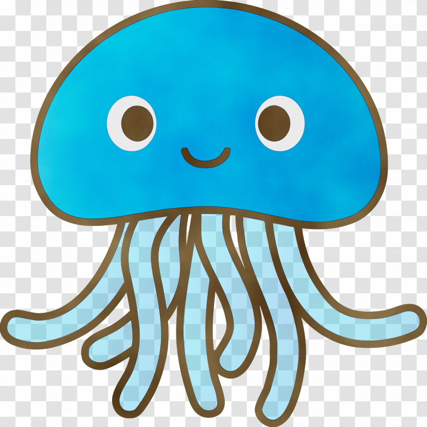 Octopus Aqua Turquoise Cartoon Teal Transparent PNG