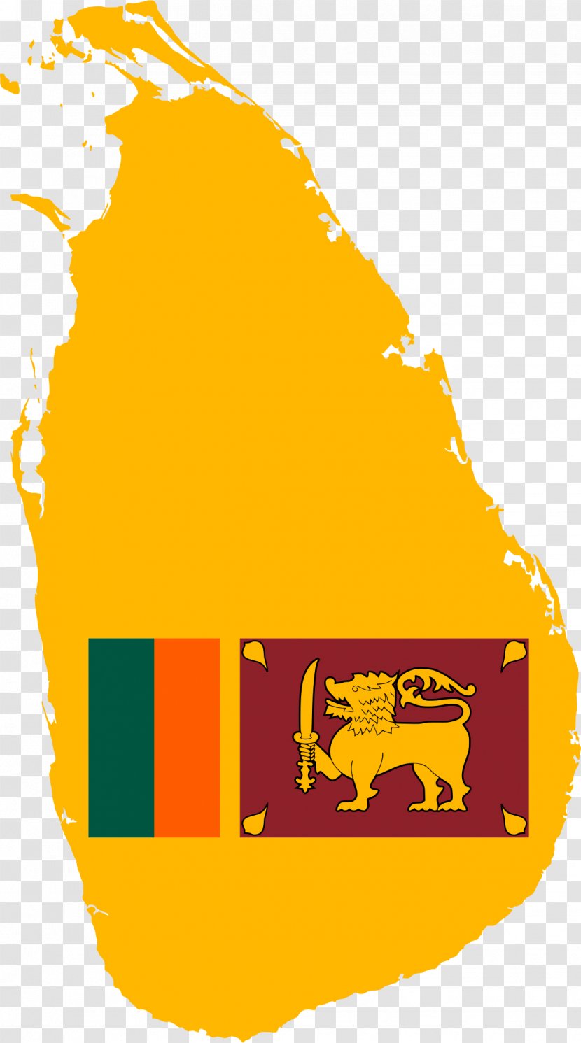 Sri Lanka Vector Map - Yellow Transparent PNG