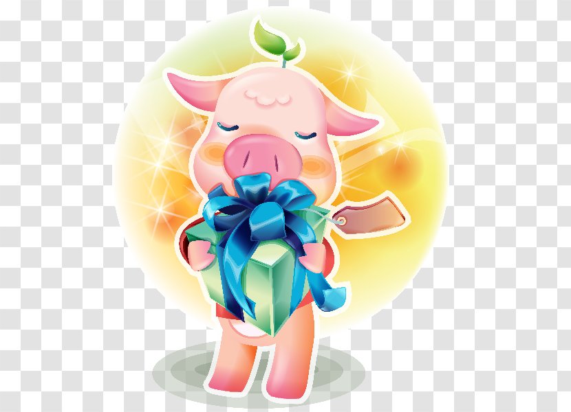 Pig Birthday Clip Art - Fictional Character - Cartoon Farm Animals Transparent PNG