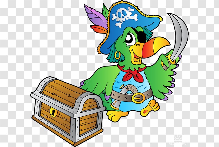 Pirate Parrot Piracy Buried Treasure - Cartoon Transparent PNG