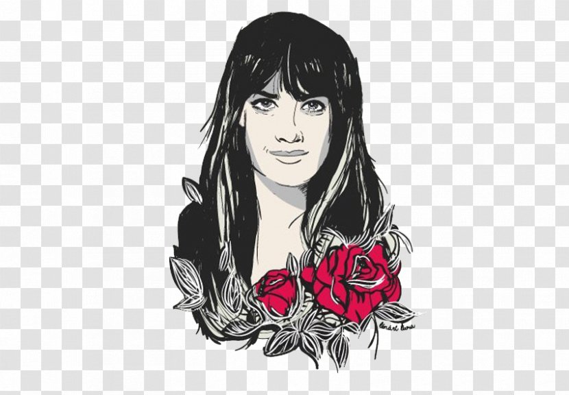 Cartoon Woman Illustration - Flower - Painted Flowers Avatar Transparent PNG