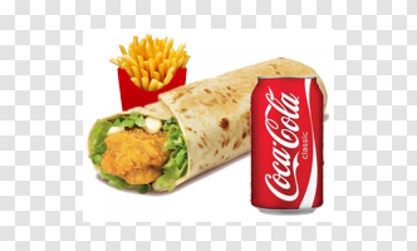 Coca-Cola Cherry Fizzy Drinks Diet Coke - Fried Food - Chicken Wrap Transparent PNG