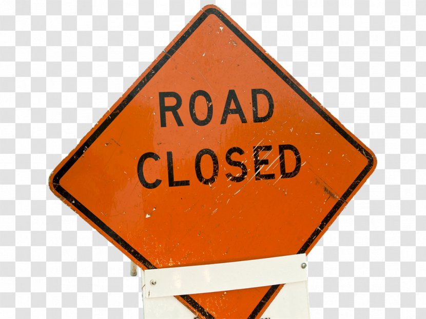 Roadworks Transport Traffic Sign Sidewalk - Us County Highway - Closed Transparent PNG