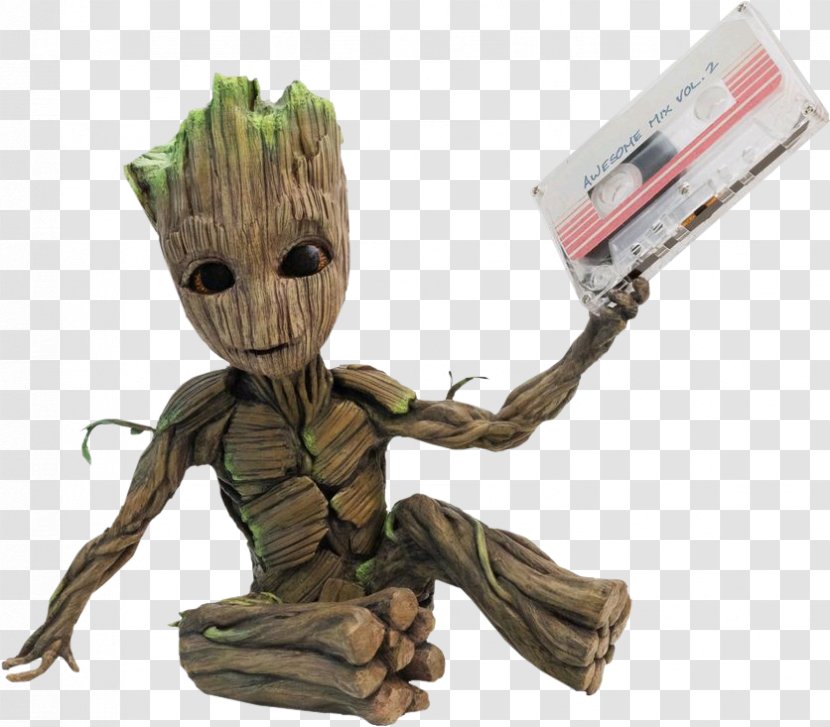 Baby Groot Star-Lord Rocket Raccoon Compact Cassette - Guardians Of The Galaxy Transparent PNG
