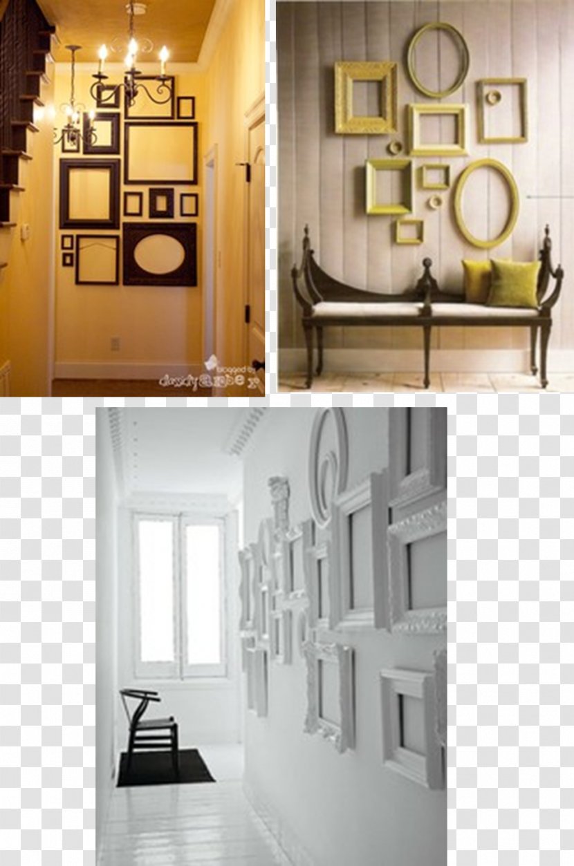Collage Picture Frames Mirror Wall - Furniture Transparent PNG