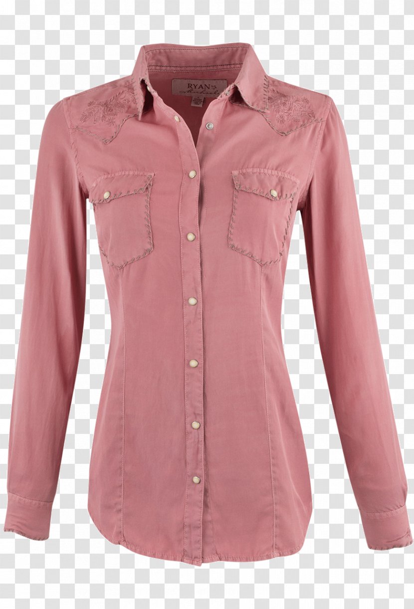 Blouse Sleeve Button Pink M Barnes & Noble - Shirt Transparent PNG