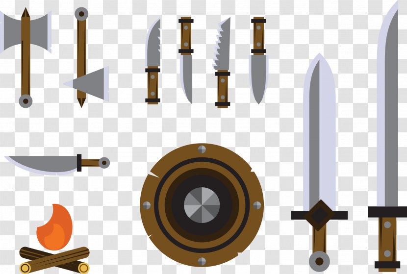 Sword Shield - Cold Weapon - Vector Transparent PNG