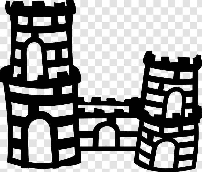 Middle Ages Castle Clip Art - Black Transparent PNG