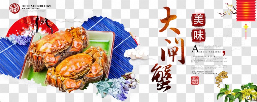 Chinese Mitten Crab Poster Cuisine - Dish - Crabs Transparent PNG
