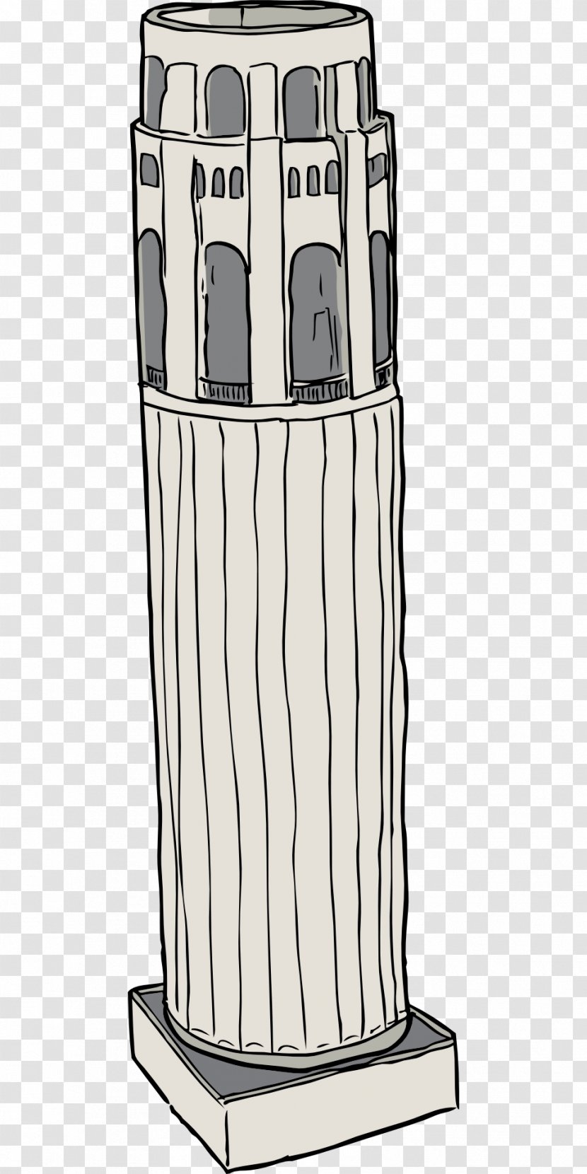 Coit Tower Vector Graphics Image Illustration - Building Transparent PNG