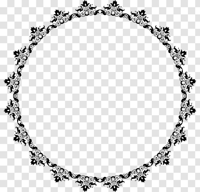 Picture Frames Clip Art - Line - FLORAL CIRCLE Transparent PNG